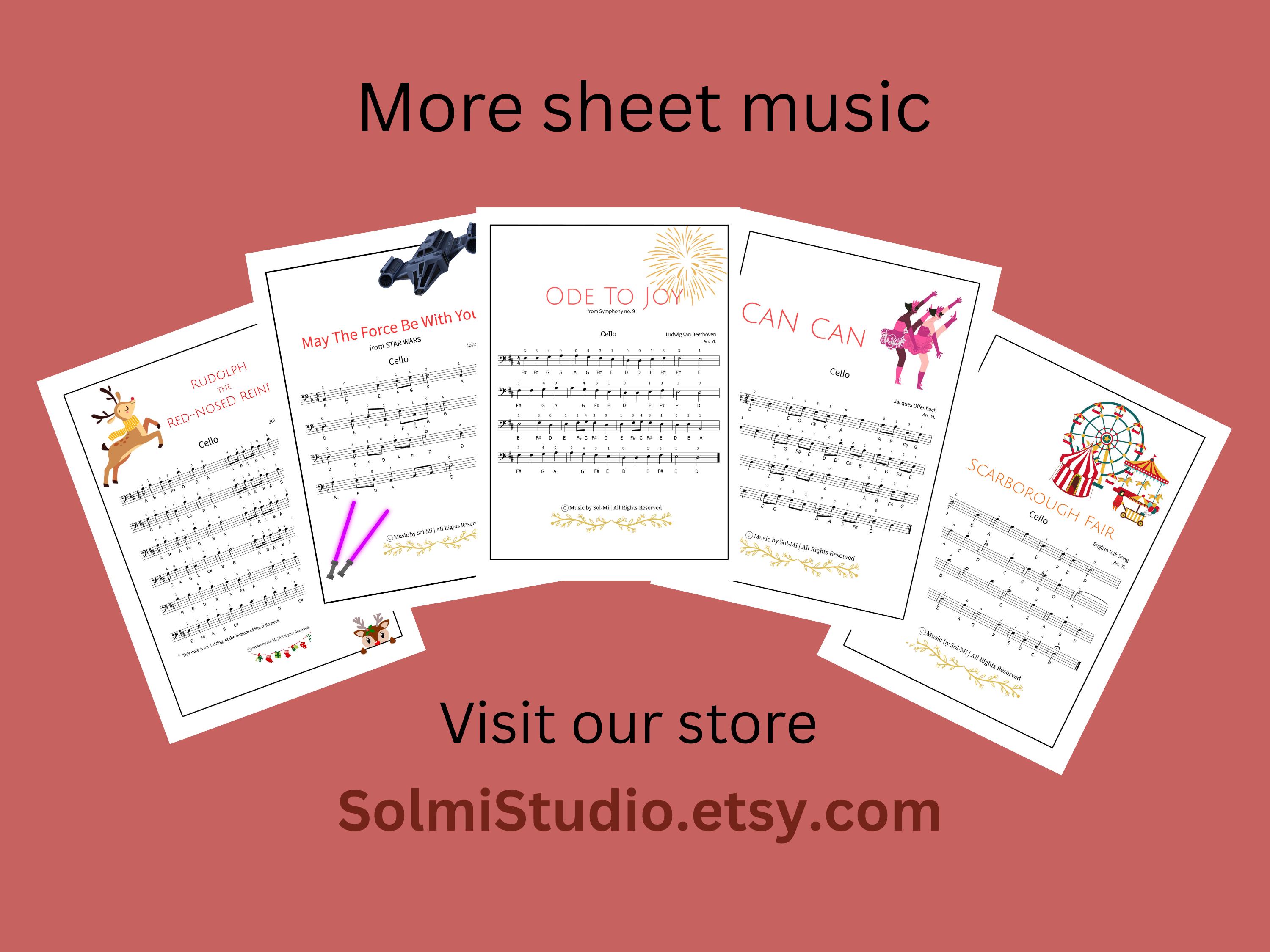Cello Finger Chart: First Position Music Theory - Printable PDF - Etsy