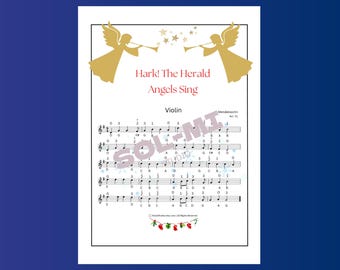 ¡Escucha! Los Ángeles Heraldos Cantan / Partitura Fácil para Violín / Descarga Digital en PDF Imprimible