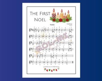 El Primer Noel / Partitura fácil para violín / Descarga digital en PDF imprimible