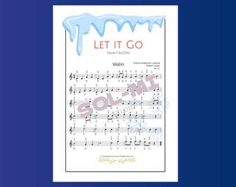 Déjalo ir (de Frozen) / Partitura fácil para violín / Descarga digital en PDF imprimible