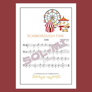 Scarborough Fair | Easy Cello Sheet Music | Digital Download Printable PDF