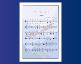 Partitura fácil para violín de Danny Boy / Descarga digital en PDF imprimible