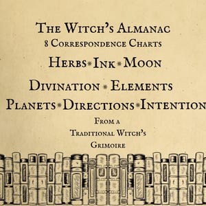 The Witch&#39;s Almanac – 8 Witchcraft Correspondence Charts - Bundle - Printable Grimoire - Traditional Witch- Book of Shadows