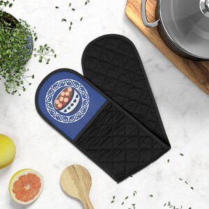 Uzbek Borek Oven Mitts for Hosting Central Asian Events - Fun Cooking Gift for Food Lovers, Unique Kitchen Accessory, Chef Gift