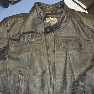 Harley Davidson Motorbike Cowhide Leather Jacket Vintage Harley Davidson Men&#39;s Motorcycle Biker Jacket-Vintage Jacket Gift For bikers