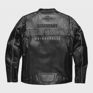 Harley Davidson Motorbike Cowhide Leather Jacket Vintage Harley Davidson Men&#39;s Motorcycle Biker Jacket-Vintage Jacket Gift For bikers