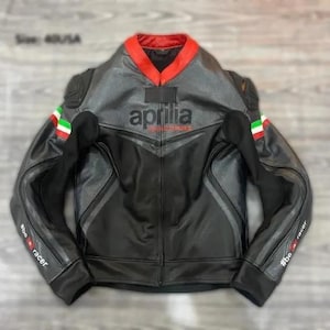 Aprilia Racing Motorbike Cowhide Leather Jacket MotoGP New Aprilia Motorcycle Biker Leather Jacket-Riding Gear