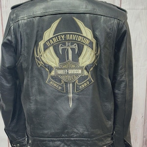 Harley Davidson Motorbike Cowhide Leather Jacket Vintage Harley Davidson Men&#39;s Motorcycle Biker Jacket-Vintage Jacket Gift For bikers