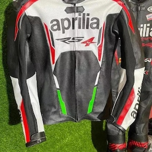 Aprilia Racing Motorbike Cowhide Leather Jacket MotoGP New Aprilia Motorcycle Biker Leather Jacket-Riding Gear