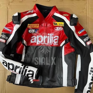 Aprilia Racing Motorbike Cowhide Leather Jacket MotoGP New Aprilia Motorcycle Biker Leather Jacket-Riding Gear