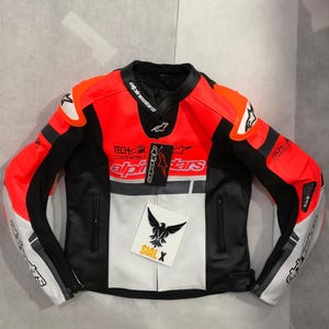 Alpinestars Racing Motorbike Cowhide Leather Jacket CE Armors MotoGP New Alpinestars Tech-Air Motorcycle Biker Jacket-Riding Gear