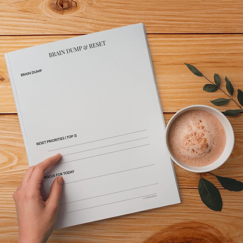 Brain Dump & Reset Planner Printable | Mental Clarity Worksheet ...