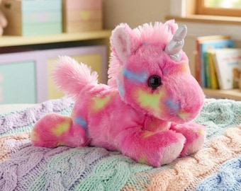 Rainbow Unicorn Plush Toy, Jellyroll Stuffed Animal, Soft Colorful Doll, Kids Nursery Decor