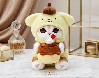 Peluche chat 20 cm, pouding lapin kawaii, peluche douce pour enfants