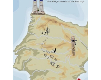 Pianificatore del Cammino di Santiago/Diario del pellegrino in formato PDF/Pagine PDF stampabili/Guida per zaini e souvenir/Guida del pellegrino scaricabile