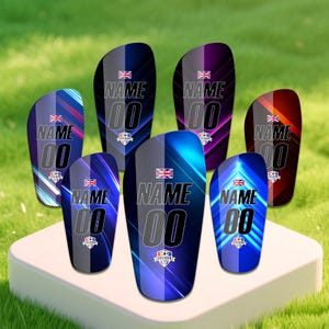 Personalized football fan shin guards, high strength shin guards, kids/adult football shin guards, mini shin guards, shin guards gift