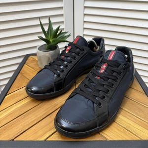 PRADA Low top nylon black sneakers trainers US 8,5