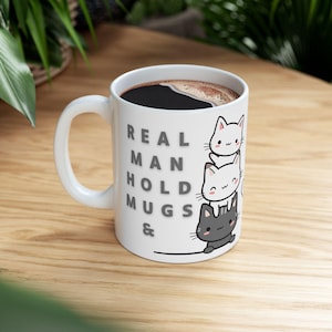 Cute Cat Cartoon Ceramic Mug - large Coffee mugs, nice mugs,Unique coffee mugs, Pet Owners, thanksgiving coffee mugs,Cat Mug ,Cat Dad Mug