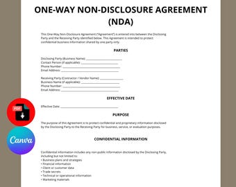 Plantilla de acuerdo de confidencialidad unilateral (Canva Legal)