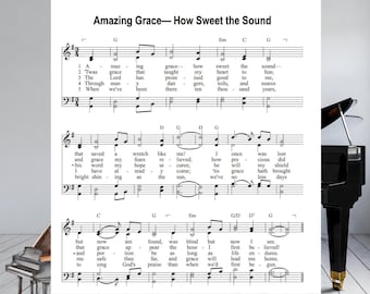 Amazing Grace – How Sweet the Sound Piano Sheet Music PDF | Easy Piano | 1 Page