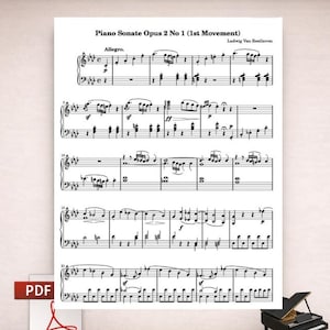 ベートーヴェン：ピアノソナタ第1番 作品2：全曲楽譜（デジタル