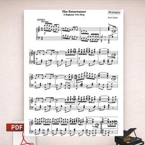 Scott Joplin - The Entertainer - Ragtime-bladmuziek voor piano (digitale download)