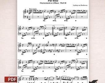 エリーゼのために – ベートーヴェン ピアノ楽譜 PDF |簡単/初心者向け