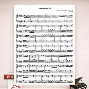 Bach Prelude No. 3 in C-sharp Major BWV 848 | Well-Tempered Clavier I PDF