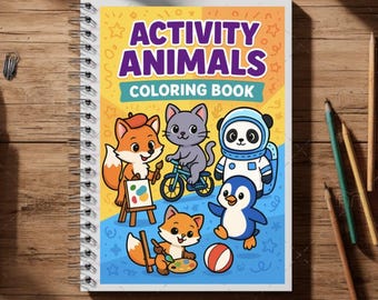 Kawaii Animals Coloring Book • Kids Printable Activity (Instant Download)
