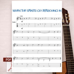 When The Saints Easy Guitar Sheet Music PDF | Beginner Gospel Solo