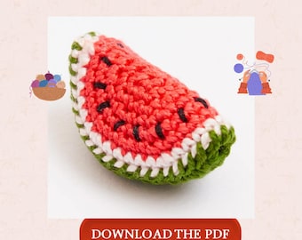 Amigurumi Watermelon Crochet Pattern PDF, Cute Fruit Amigurumi, Watermelon Slice Crochet Toy, Mini Fruit Pattern, Instant Download