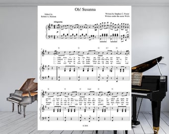Oh! Susanna Piano Sheet Music PDF | Easy Piano | 3 Pages With Lyrics