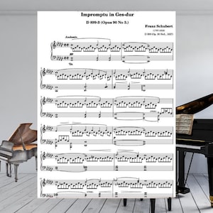 Schubert Impromptu No. 3 Piano Sheet Music – G-flat Major D.899 (Digital Download)