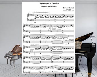 Partitura para piano del Impromptu n.º 3 de Schubert – Sol bemol mayor D.899 (Descarga digital)