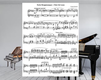 Clair de Lune Piano Sheet Music | Debussy | Classical Romantic Solo PDF