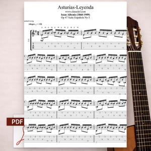 Asturias Leyenda Guitar Sheet Music | Isaac Albeniz (PDF) - 10 Pages