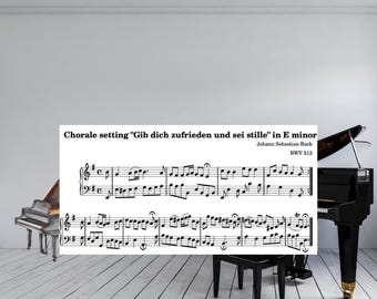 Bach Piano Chorale Sheet Music | "Gib dich zufrieden und sei stille" (E Minor PDF)