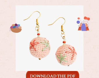 Crochet Sphere Earrings Pattern PDF, Boho Crochet Earrings, Handmade Jewelry Pattern, Crochet Bead Earrings, DIY Earrings Tutorial