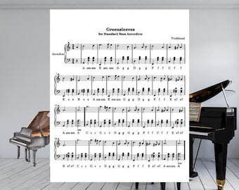Greensleeves Piano Sheet Music PDF | Easy Beginner Piano | Public Domain | 1 Page Printable