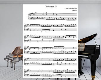 Bach Invention No. 12 in A Major BWV 783 | Two-Part Piano Invention PDF