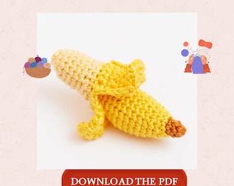 Amigurumi Banana Crochet Pattern PDF, Cute Fruit Amigurumi, Banana Crochet Toy, Crochet Food Pattern, Mini Fruit Pattern, Instant Download