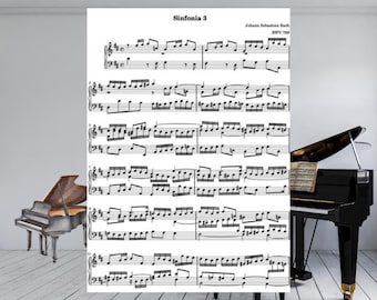 Bach Sinfonia No. 3 in D Major BWV 789 | Three-Part Piano Invention PDF