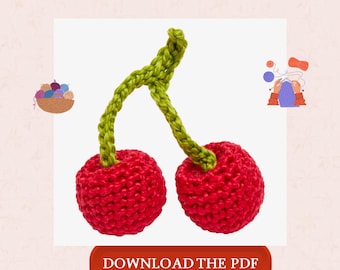 Amigurumi Cherry Crochet Pattern PDF, Cute Fruit Amigurumi, Cherry Crochet Toy, Mini Fruit Crochet Pattern, Instant Download