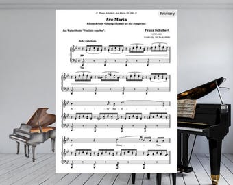Schubert - Mozart Ave Maria Piano Sheet Music - Classical Wedding Song (Digital Download)