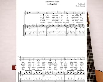 Greensleeves Guitar Sheet Music PDF | Lyrics & Tabs Included | Fingerstyle Solo | Printable Guitar Score