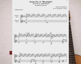 Beethoven Moonlight Sonata for 2 Guitars (PDF)