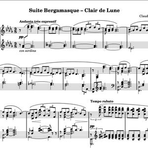 Spartiti per pianoforte Clair de Lune / Debussy / Classico Romantico Solo PDF