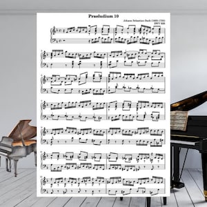 Preludio n.º 10 de Bach en mi menor BWV 879 / Clave bien temperado II / Piano PDF