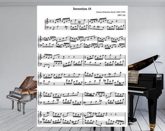 Bach Invention No. 13 in A Minor BWV 784 | Two-Part Piano Invention PDF