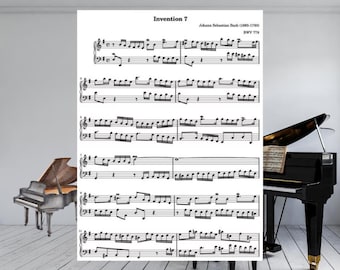 Bach Invention No. 7 in E Minor BWV 778 | Two-Part Piano Invention PDF